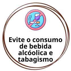 Imagem com simbolo proibindo álcool e fumar